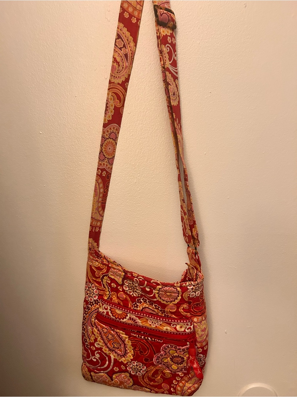 Vera Bradley Red Paisley Crossbody Bag